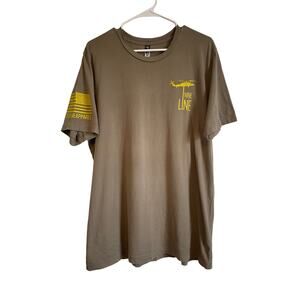 Nine Line Apparel Airborne tan short sleeve T shirt USA made flag eagle XL